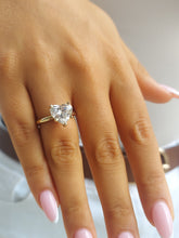 Load image into Gallery viewer, 3.03 Carat Lab Heart Diamond Ring with Hidden Halo - 14K Yellow Gold