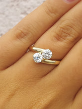 Load image into Gallery viewer, "You &amp; Me" Lab Diamond Bypass Ring - 14K Yellow Gold - Marie's Custom Design