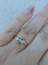 Load image into Gallery viewer, Three Stone "Past Present Future" Lab Diamond Ring - .30 Carats - 14K Yellow Gold