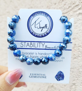 "Stability" Denim Blue Agate Stacker - TJazelle