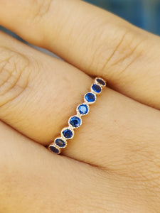 Sapphire Band - 14K Rose Gold