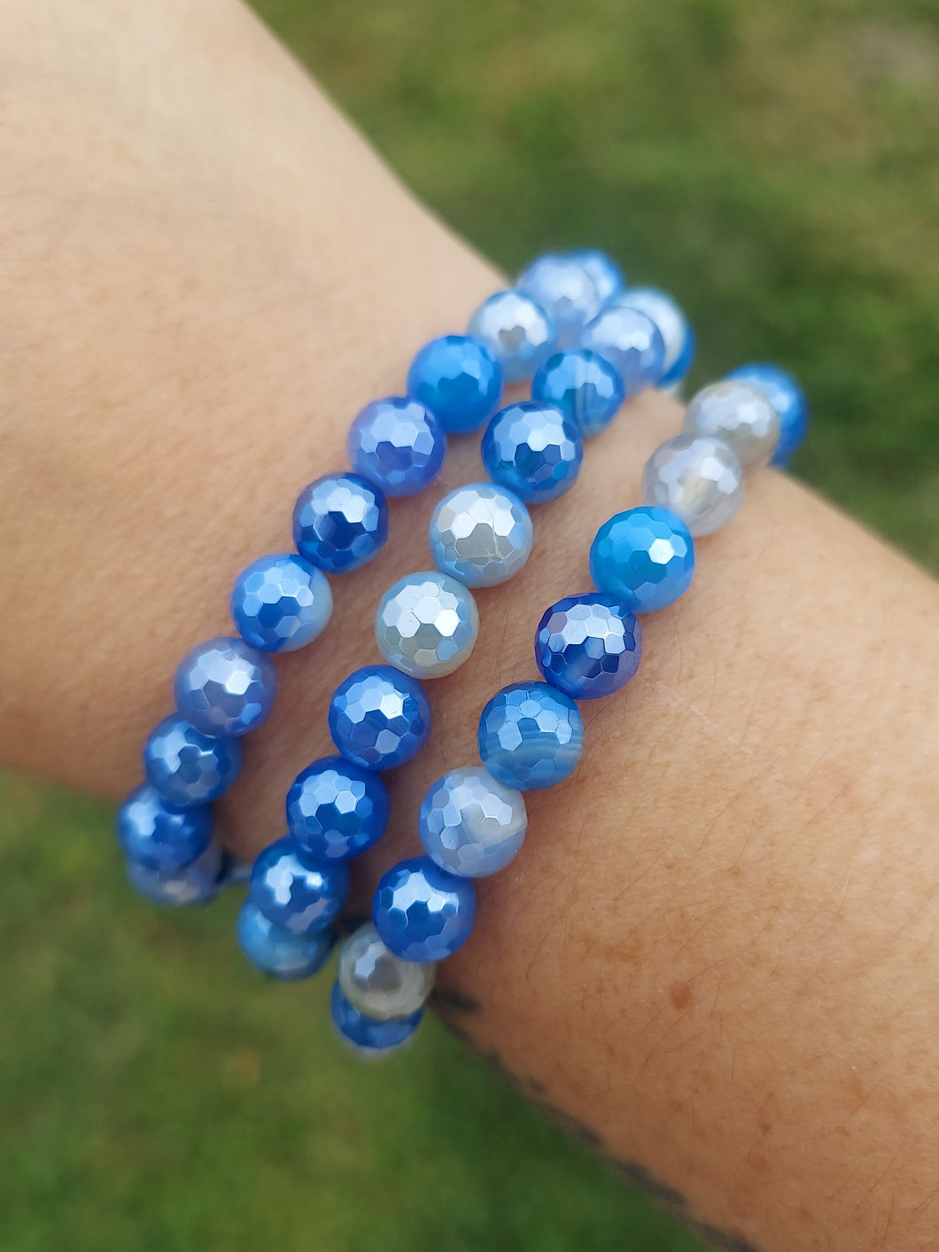 Creativity - Blue Agate Sparkle Stacker - TJazelle