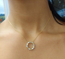 Load image into Gallery viewer, Eternity Necklace with Yellow &amp; Natural Diamonds - 18K Gold
