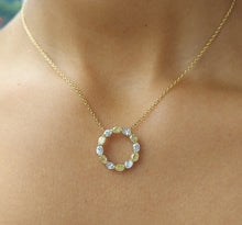Load image into Gallery viewer, Eternity Necklace with Yellow &amp; Natural Diamonds - 18K Gold