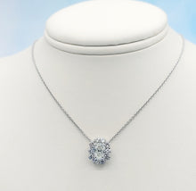 Load image into Gallery viewer, Oval Diamond Necklace with Diamond Halo - 18K White Gold