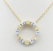 Load image into Gallery viewer, Eternity Necklace with Yellow &amp; Natural Diamonds - 18K Gold