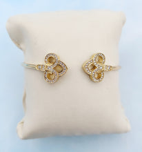 Load image into Gallery viewer, Fleur De Lis Diamond Bangle -14K Gold