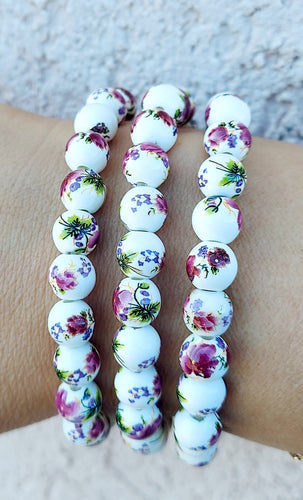 Purple Orchid Floral Moments Stacker Bracelet - TJazelle