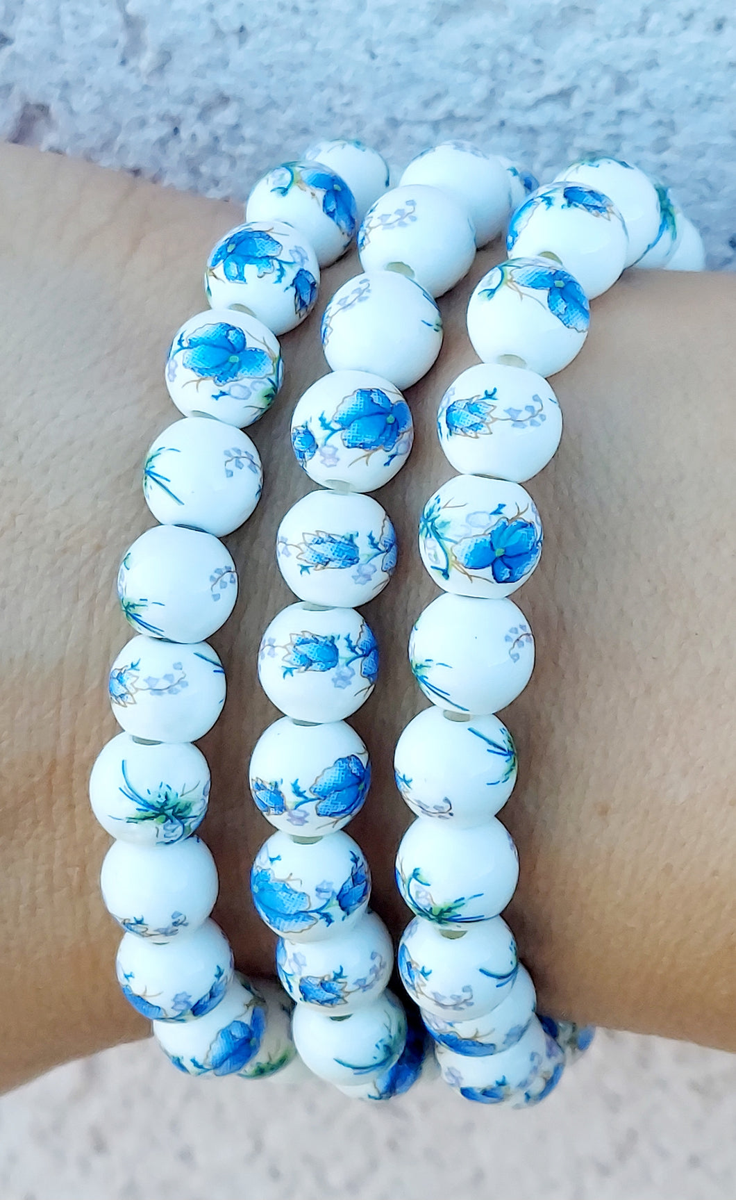 Blue Orchid Floral Moments Stacker Bracelet - TJazelle