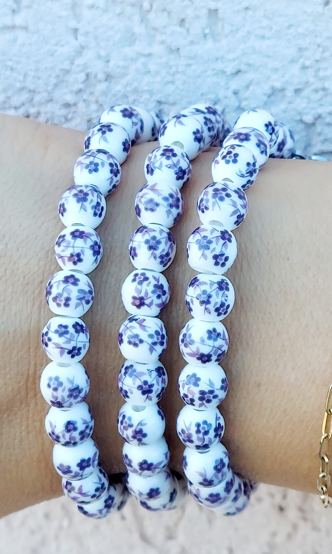 Purple Floral Moments Stacker Bracelet - TJazelle