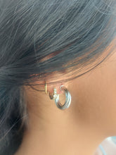 Load image into Gallery viewer, Twist White Gold Hoops - 14K White Gold
