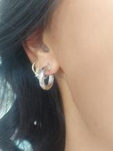 Load image into Gallery viewer, Twist White Gold Hoops - 14K White Gold