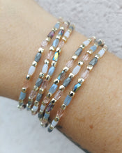 Load image into Gallery viewer, Pinky Promise Grey &amp; Pink Crystal Stretch Bracelet