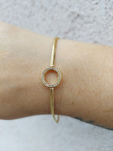 Load image into Gallery viewer, Diamond Circle Station Snake Bracelet - 14K Yellow Gold