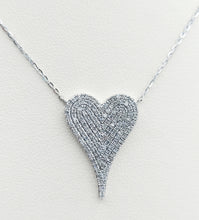 Load image into Gallery viewer, Diamond .55 Carat Heart Necklace - 18K White Gold