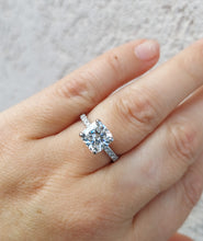 Load image into Gallery viewer, 2.52 Carat Cushion Cut Lab Diamond Engagement Ring - 14K White Gold