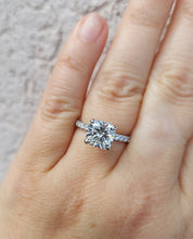 Load image into Gallery viewer, 2.52 Carat Cushion Cut Lab Diamond Engagement Ring - 14K White Gold