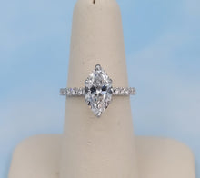 Load image into Gallery viewer, 2 Carat Marquise Lab Diamond Engagement Ring - 14K White Gold