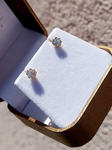 1/2 Carat Lab Diamond Stud Earrings - 18K Yellow Gold