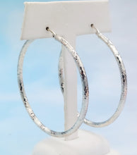 Load image into Gallery viewer, 2" Matte &amp; Diamond Cut Hoops - Sterling Silver