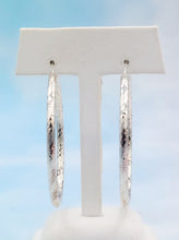 Load image into Gallery viewer, 2" Matte &amp; Diamond Cut Hoops - Sterling Silver