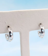 Load image into Gallery viewer, Star Cut Out Small Post Hoop Earrings - Sterling Silver