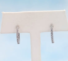 Load image into Gallery viewer, CZ Oval Huggie Hoop Earrings - Sterling Silver