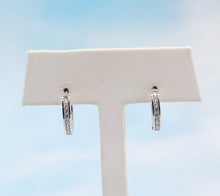 Load image into Gallery viewer, Single Row CZ Huggie Hoop Earrings - Sterling Silver