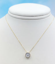 Load image into Gallery viewer, .15 Carat Illusion Diamond Bezel Necklace - 14K Yellow Gold