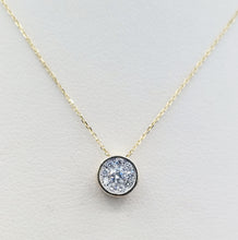 Load image into Gallery viewer, .15 Carat Illusion Diamond Bezel Necklace - 14K Yellow Gold