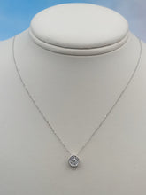 Load image into Gallery viewer, .15 Carat Illusion Diamond Bezel Necklace - 14K White Gold