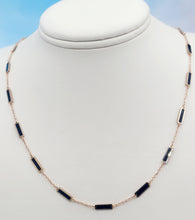 Load image into Gallery viewer, Black Onyx &amp; Rose Gold Inlay Necklace - 14K Rose Gold