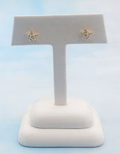 Load image into Gallery viewer, Petal Diamond Flower Stud Earrings - 18K Yellow Gold