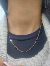 Load image into Gallery viewer, Black Onyx &amp; Rose Gold Inlay Necklace - 14K Rose Gold