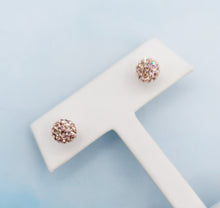 Load image into Gallery viewer, Peach Crystal Ball Studs - Sterling Silver