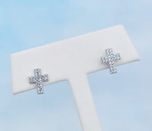 Load image into Gallery viewer, Pave Cross Post Earrings