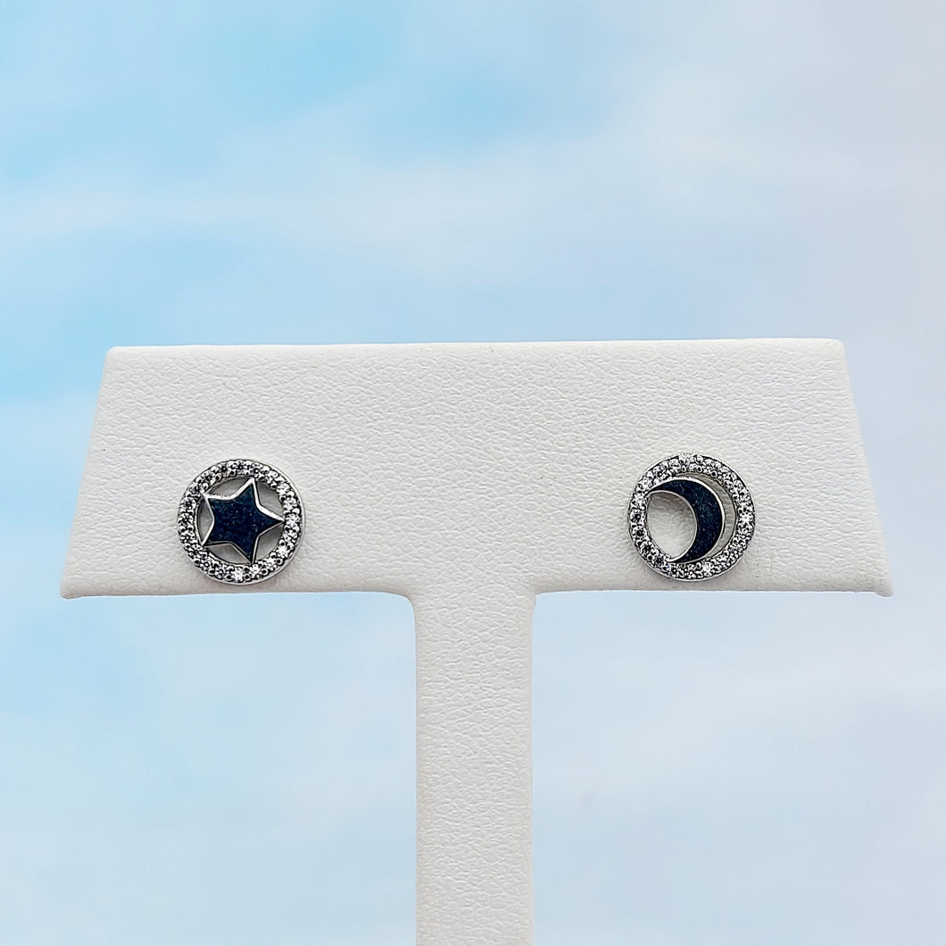 Moon & Star Mismatched Stud Earring