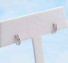 Load image into Gallery viewer, Tiny Diamond Huggie Hoop - 14K White Gold - .05 Carat
