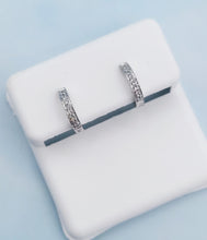 Load image into Gallery viewer, Tiny Diamond Huggie Hoop - 14K White Gold - .05 Carat