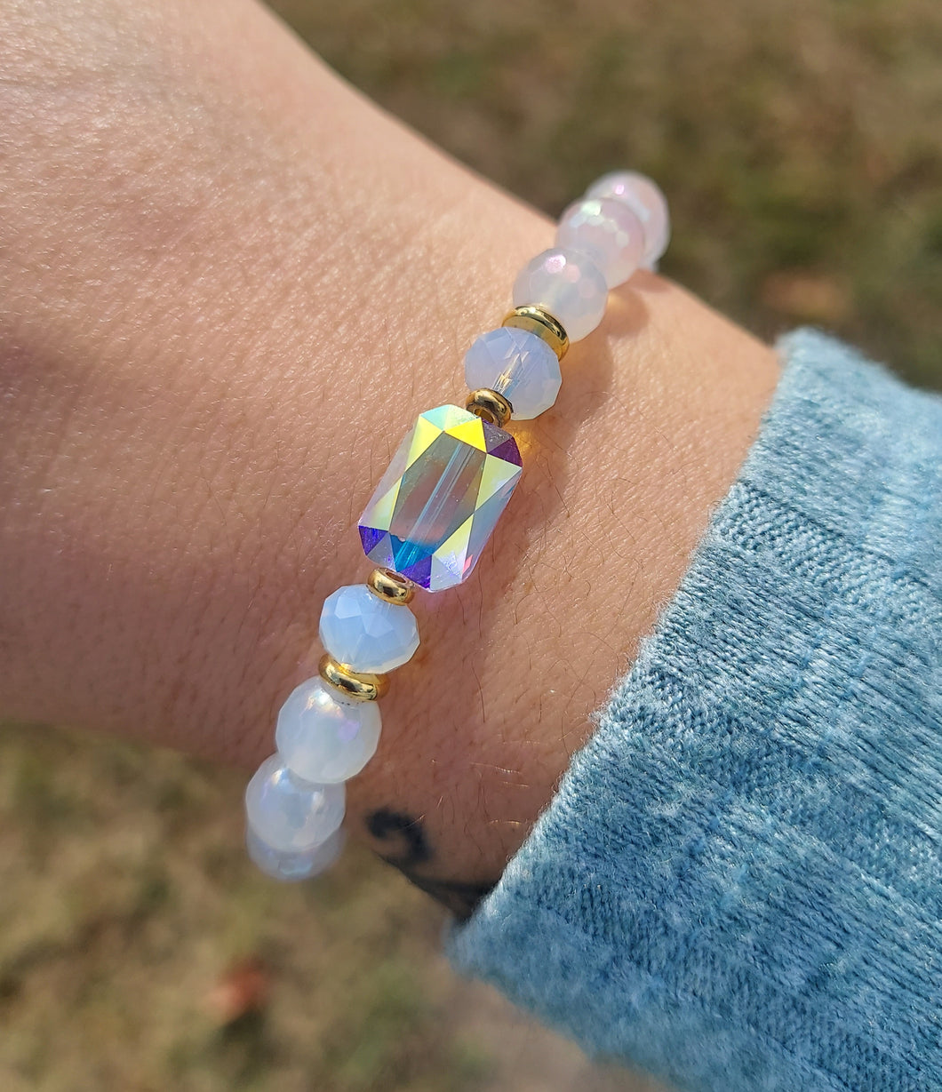 Adrian Bracelet on White Mystic Agate - Stash