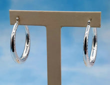 Load image into Gallery viewer, 1.5" Thick Bold Diamond Cut Hoops - Sterling Silver