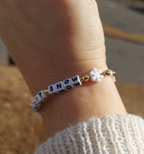 Load image into Gallery viewer, "Let It Snow" Snowflake Little Words Project Bracelet - Marie's Exclusive