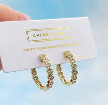 Load image into Gallery viewer, Honeycomb Huggie Hoop Earrings - Chloe and Lois