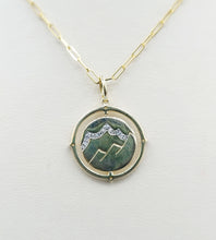 Load image into Gallery viewer, Snowflake &amp; Mountain Reversible Flip Diamond Necklace - 14K Yellow Gold