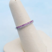 Load image into Gallery viewer, Pink Sapphire &amp; Diamond 2 Row Ring - 14K White Gold