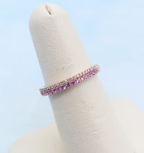 Load image into Gallery viewer, Pink Sapphire &amp; Diamond 2 Row Ring - 14K Rose Gold