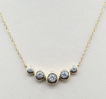 Load image into Gallery viewer, Five Stone Diamond Necklace - 14K Yellow Gold