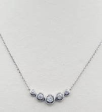 Load image into Gallery viewer, Five Stone Diamond Necklace - 14K White Gold