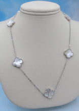 Load image into Gallery viewer, Mother of Pearl Five Clover Necklace - Sterling Silver