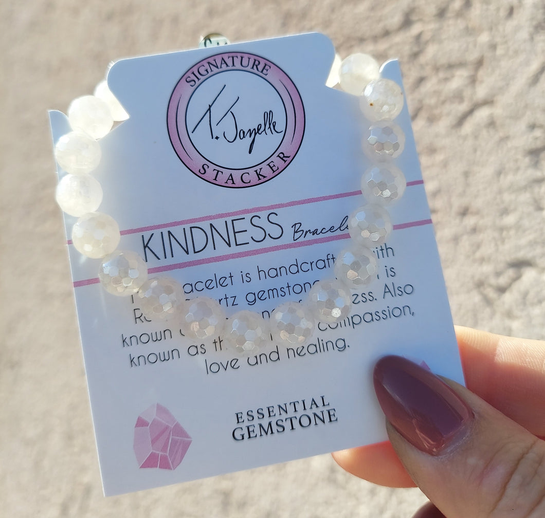 Kindness Faceted Rose Quartz Stacker - TJazelle